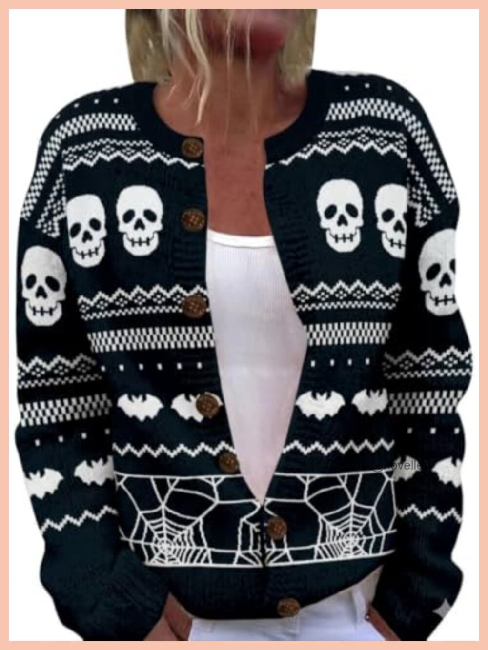 Womens Floral Knit Cardigan Button Front Lightweight Boho Fall Winter Sweater